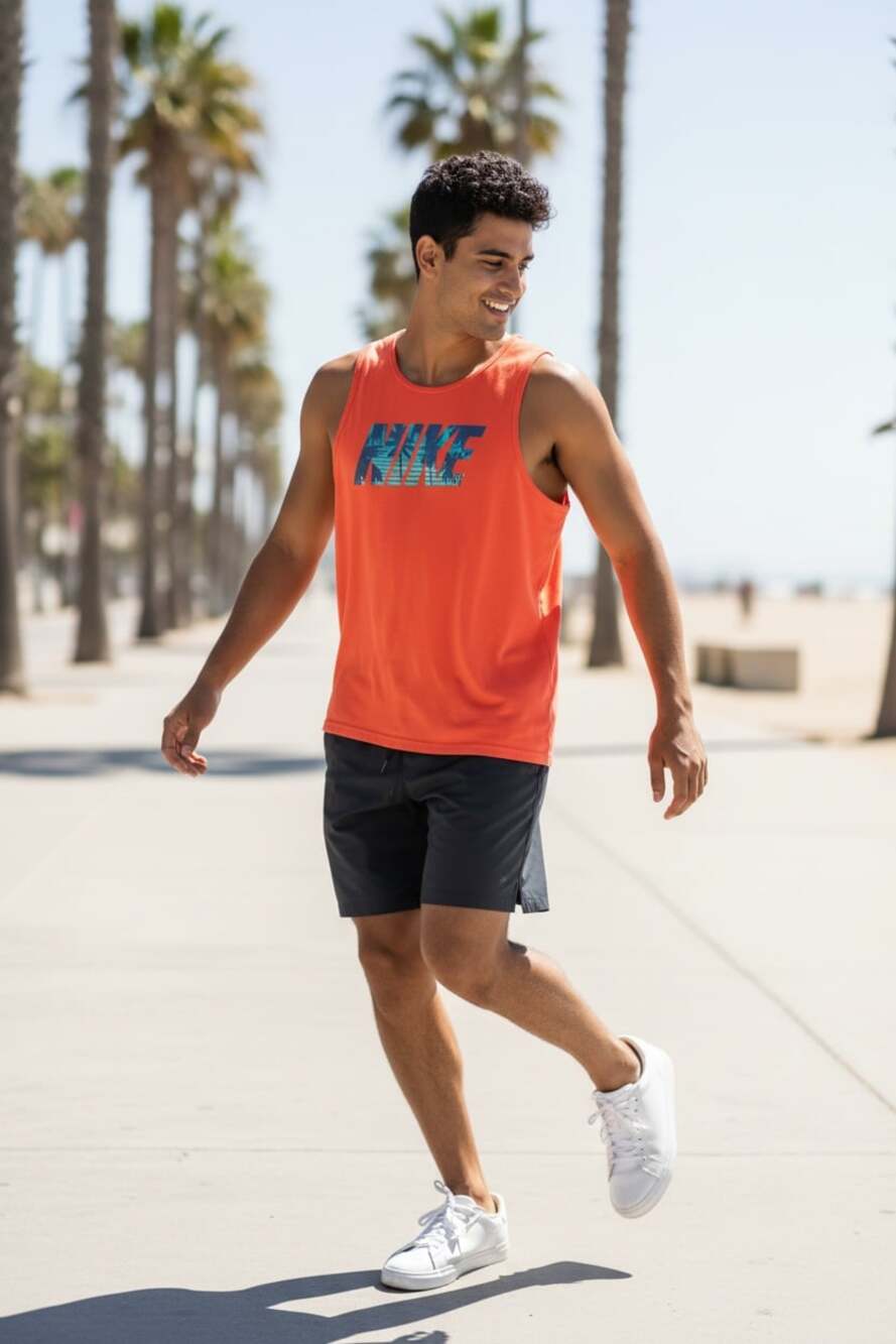 Nike 90’s Vintage Men's XXL Palm Print Tank Top
